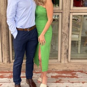 Petal and pup Green midi strapless dress